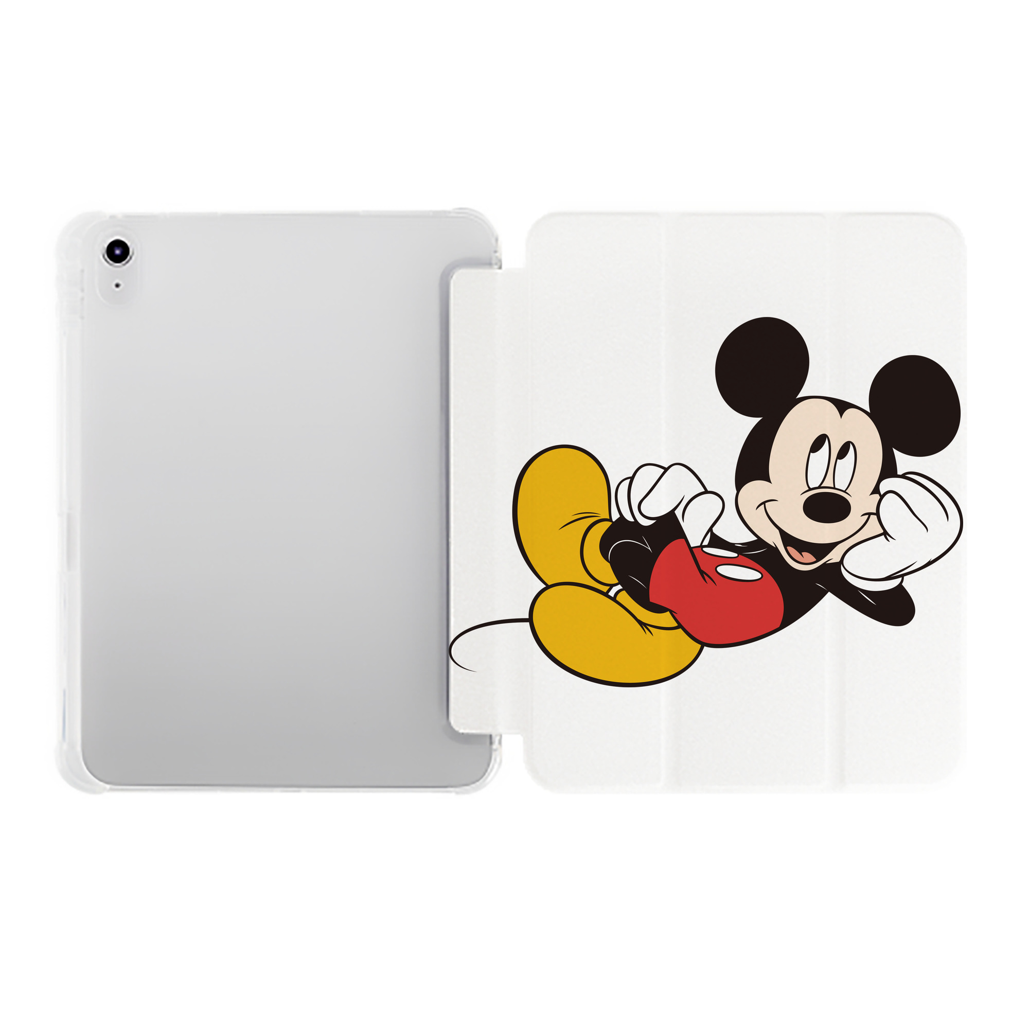 （画像用） ミッキーマウス Mickey Mouse IPad ケース ペン収納付き 三つ折りスタンド PUレザー×シリコン 対応機種9.5/10.5/10.9インチ